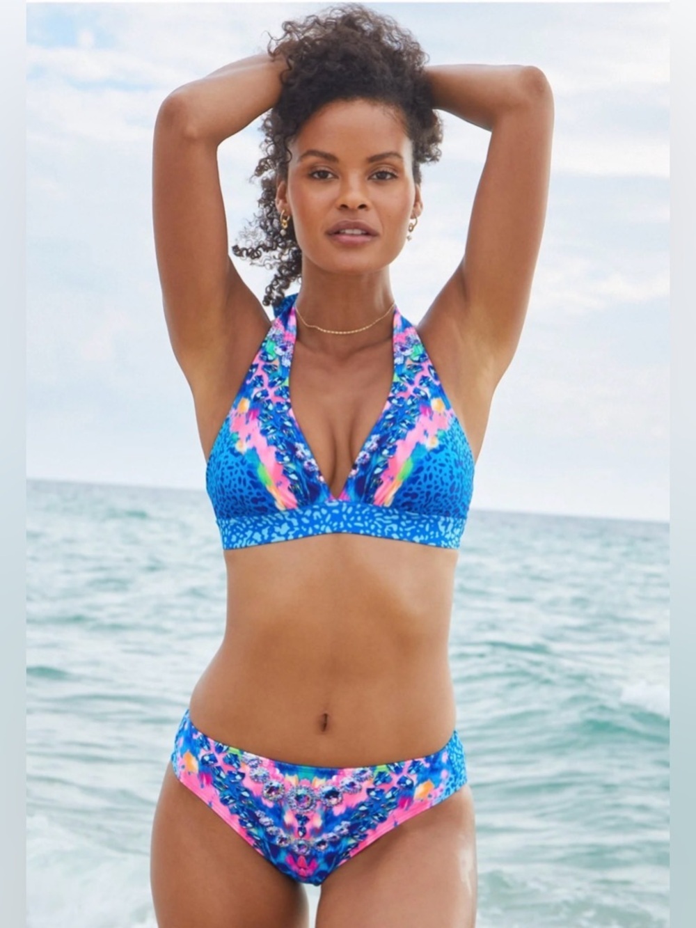 🩷🦋Colorful Halter Bikini Top size Small🦋🩷